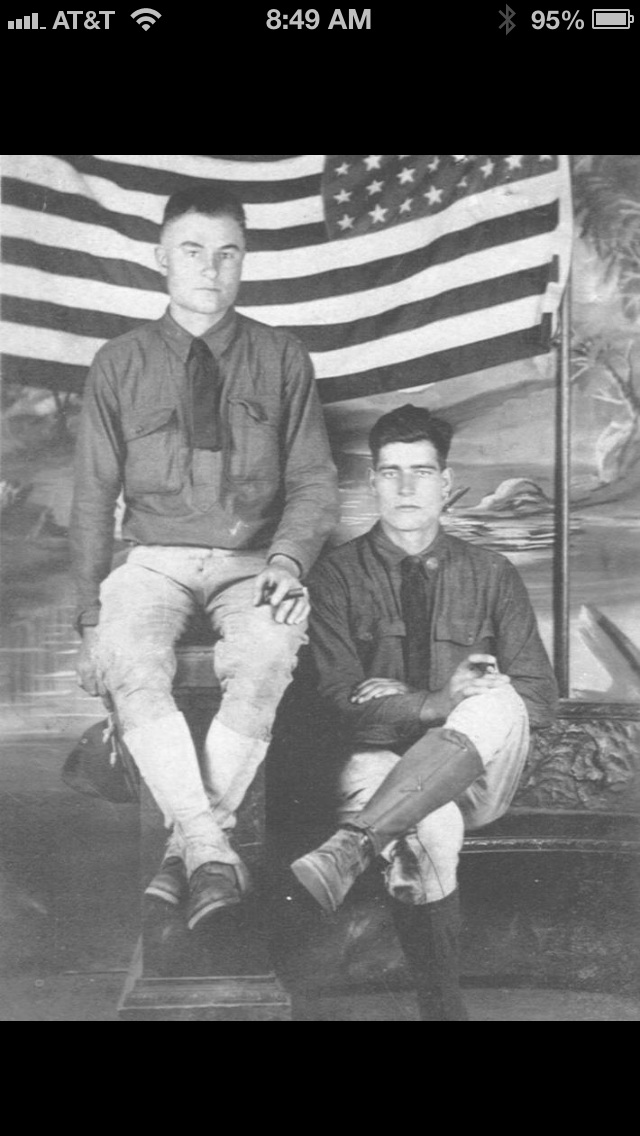 Jake Batson sitting down on right side. Clarence Alexander
